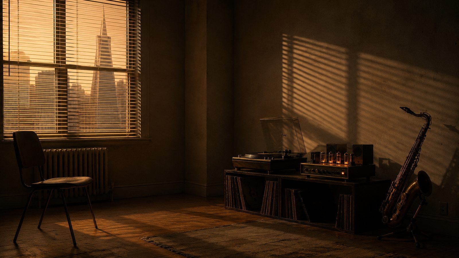 Sparse apartment with turntable and tube amplifier from The Conversation