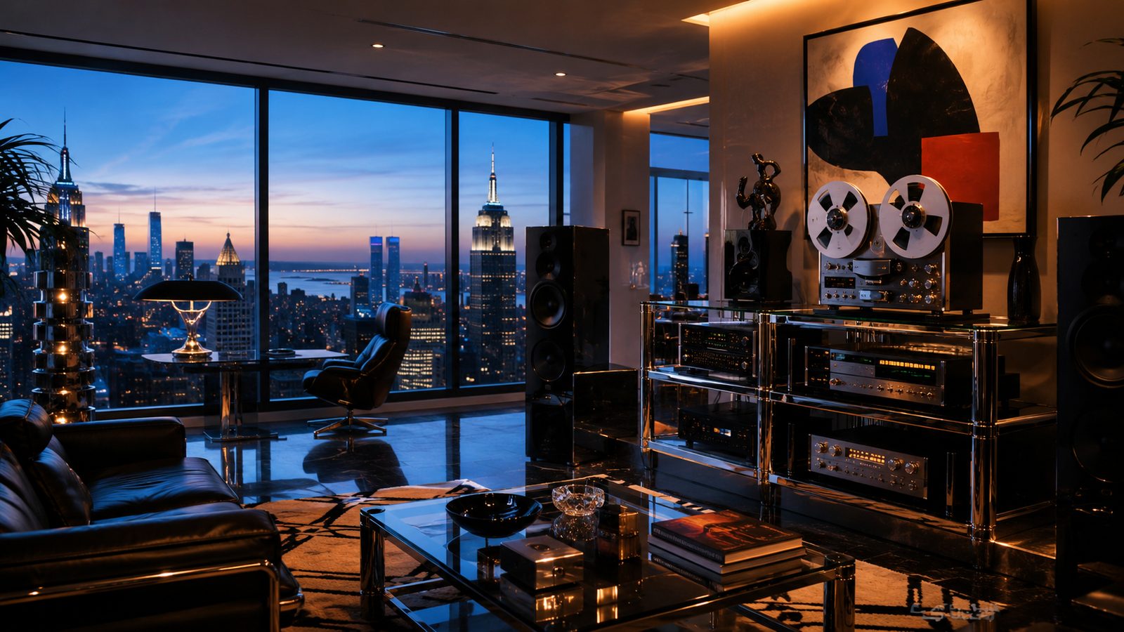 1980s Manhattan apartment with ReVox and high-end audio from Wall Street